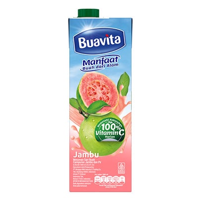 Buavita Guava 1L - Buavita, jus favorit yang terbuat dari buah asli, segar dan menyehatkan